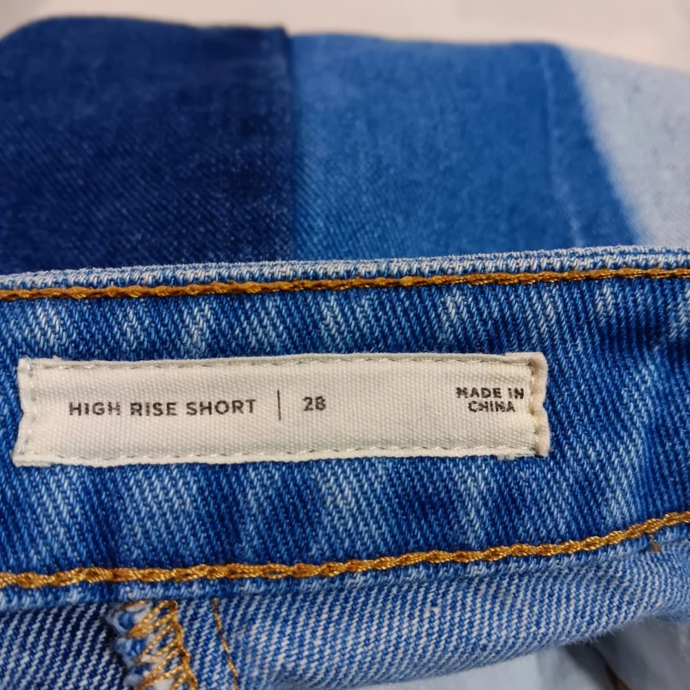 Pacsun Womens 28 Shorts High Rise Blue Jean Patch Denim Boho Festival Hippie